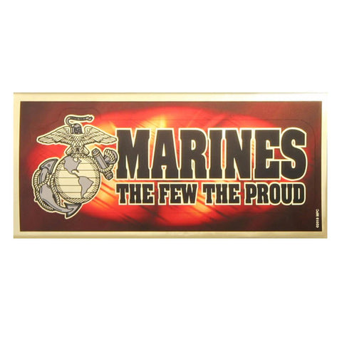 U.S. Marines Full Color Chrome 8.5" x 3.5" Bumper/Car Sticker - Military Republic