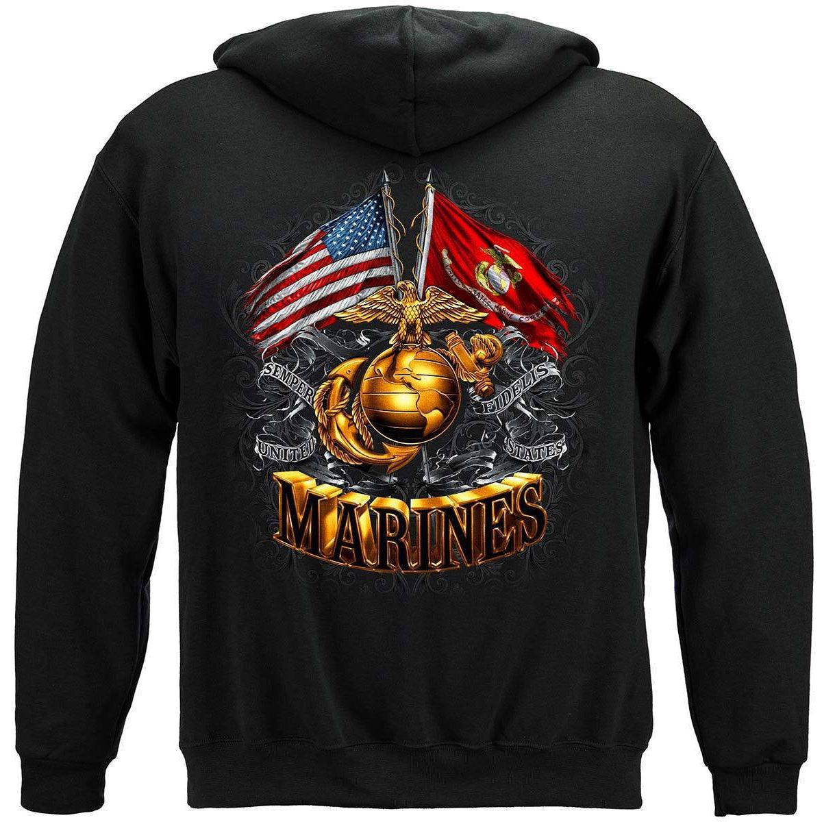 Marines Double Flag Long Sleeve - Military Republic