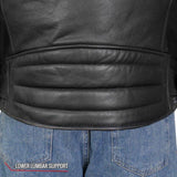 Men’s Leather Side Belt Biker Leather Jacket - Military Republic
