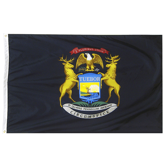 Michigan State Nylon Outdoors Flag- Sizes 2' to 10' Length - Military Republic