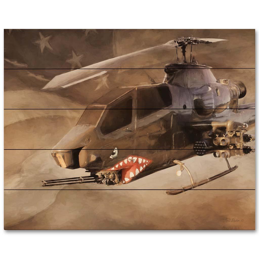 US Military Helicopter Wooden Block Sign - Military Republic
