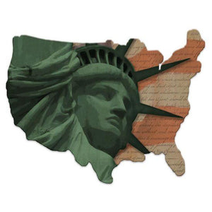 Liberty - Wood Cutout USA Map - Military Republic