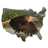 Soar On Wings Like Eagles - Wood Cutout USA Map - Military Republic