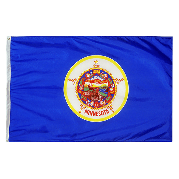 Minnesota State Nylon Outdoors Flag- Sizes 2' to 10' Length - Military Republic