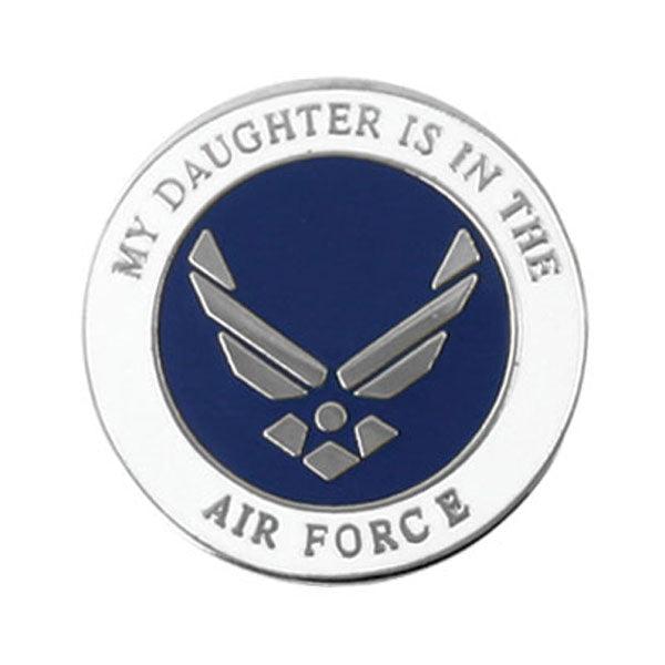 My Daughter is in the Air Force with Wing Lapel Pin 3/4" - Military Republic