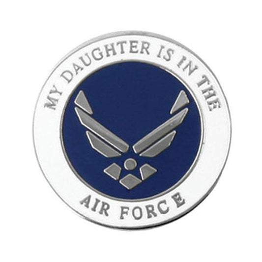 My Daughter is in the Air Force with Wing Lapel Pin 3/4" - Military Republic