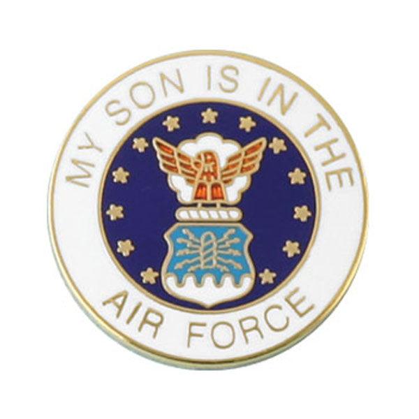 My Son is in the Air Force with Crest Lapel Pin 7/8" - Military Republic
