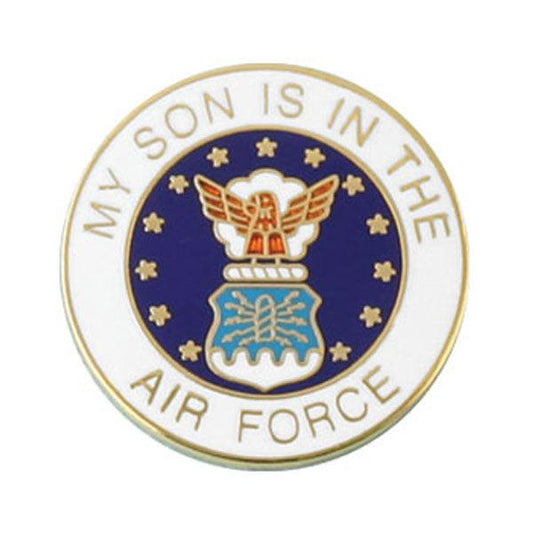 My Son is in the Air Force with Crest Lapel Pin 7/8" - Military Republic