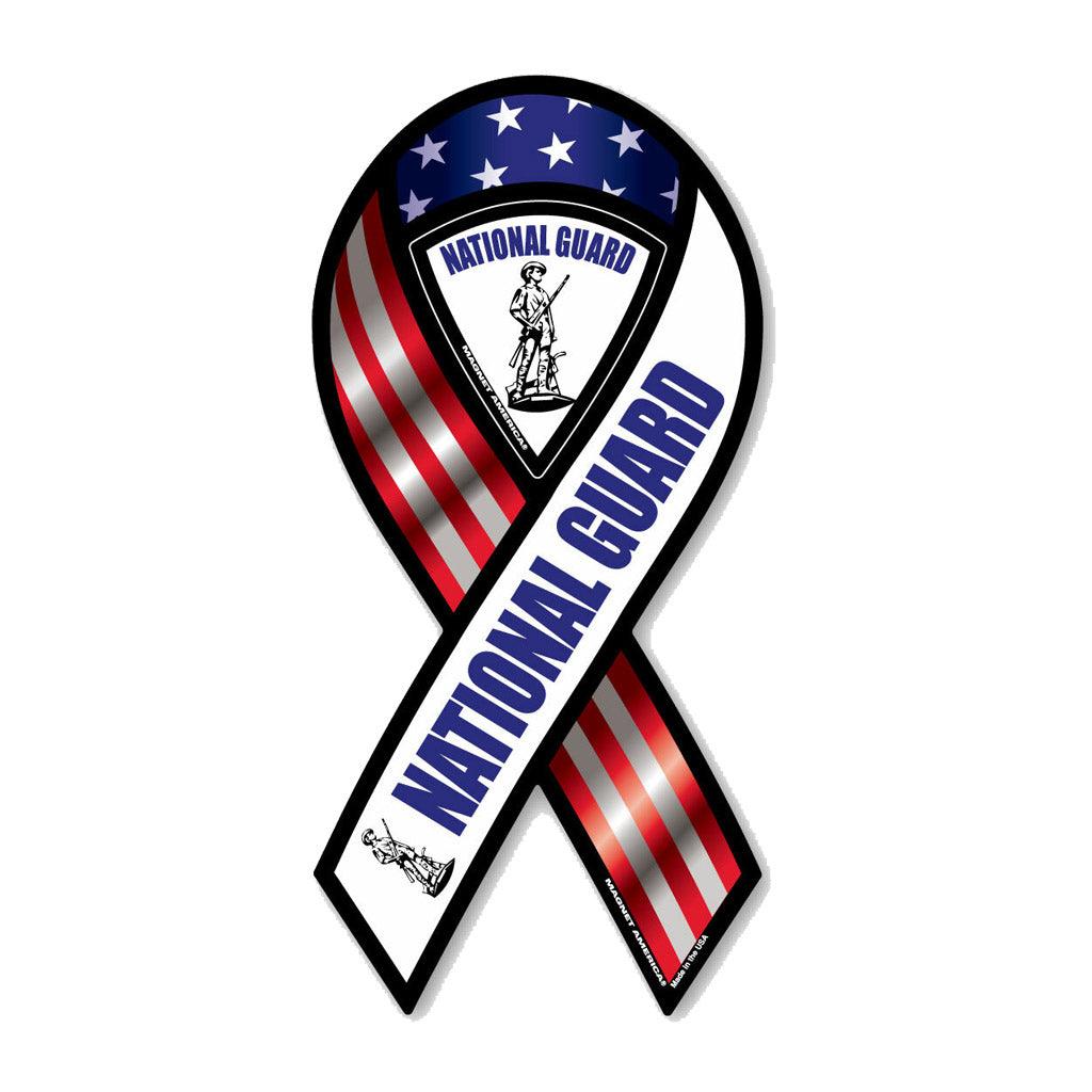 United States Army National Guard Red, White & Blue Ribbon Magnet (3.88" 8") - Military Republic
