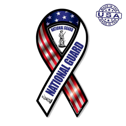 United States Army National Guard Red, White & Blue Ribbon Magnet (3.88" 8") - Military Republic