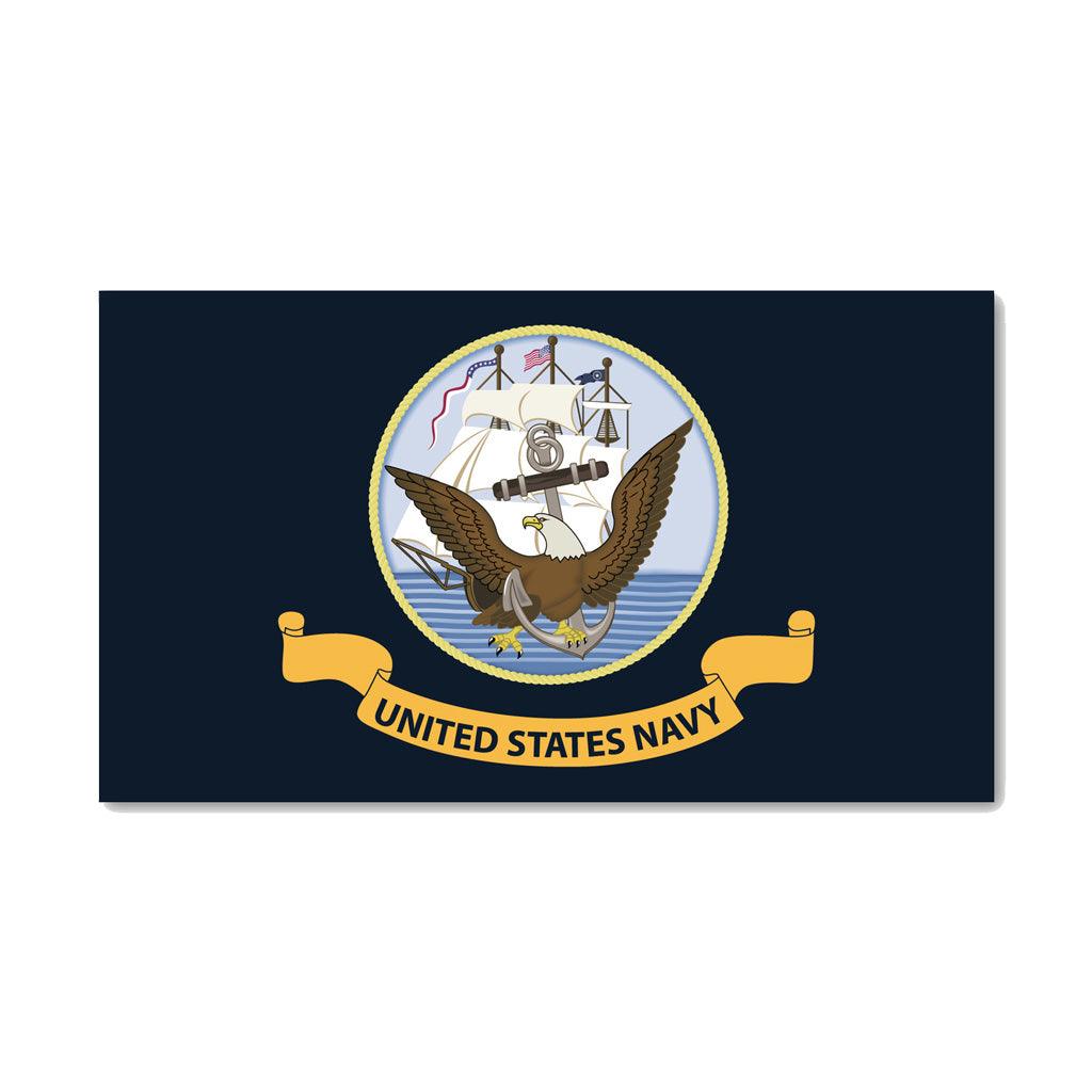 United States Navy Flag Black Sticker (7" x 4") - Military Republic
