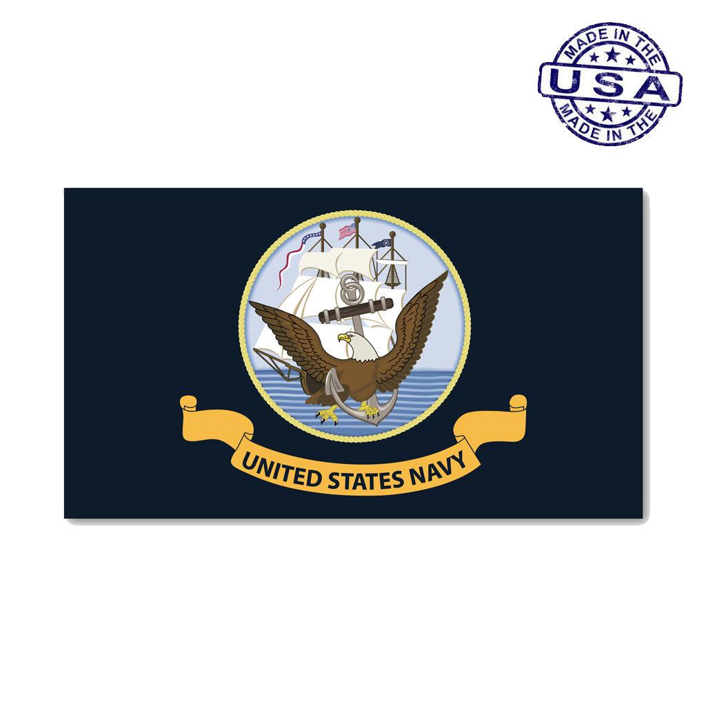 United States Navy Flag Black Sticker (7" x 4") - Military Republic