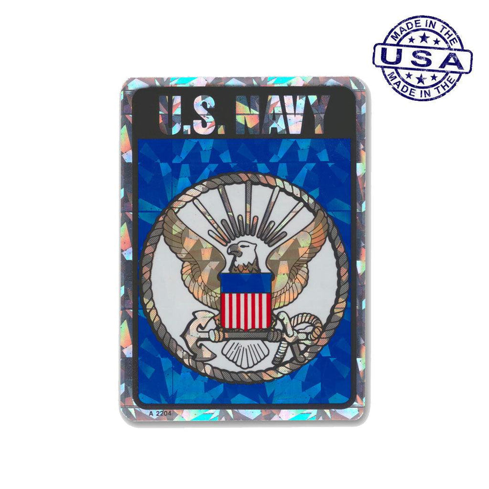 United States Navy Holographic Rectangle Sticker (2.5