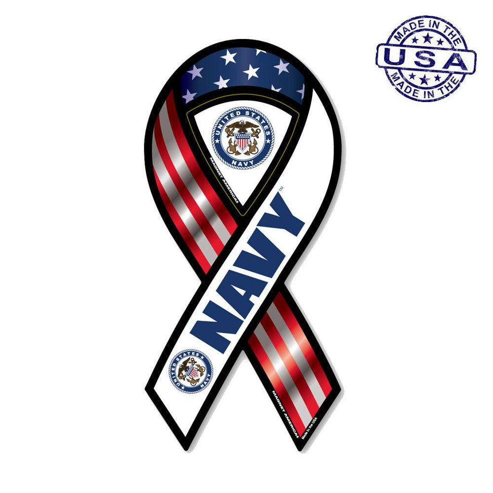 United States Navy Red, White & Blue Ribbon Magnet (3.88