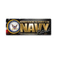 United States Navy Retired Chrome Bumper Strip Magnet (7.75" x 2.88") - Military Republic