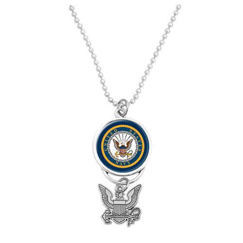 U.S. Navy® Car Charm Seal with Silver Logo - Military Republic