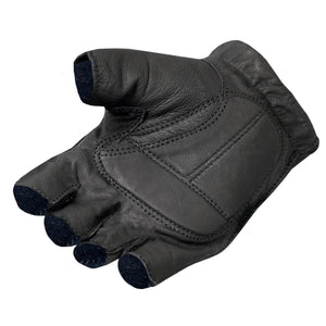 Naked Leather Fingerless Motorcycle Gloves - Military Republic