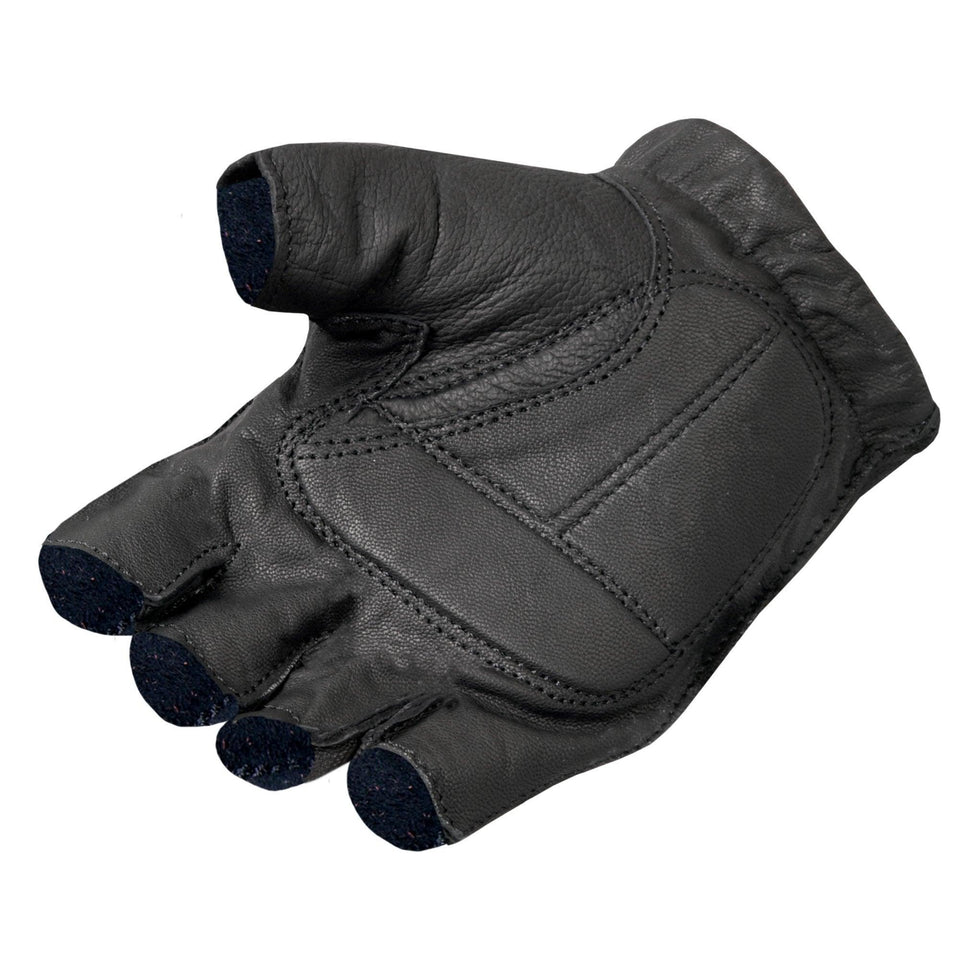 Naked Leather Fingerless Motorcycle Gloves - Military Republic