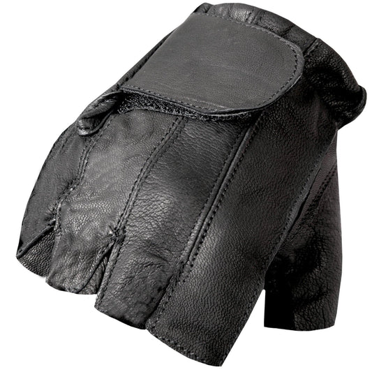 Naked Leather Fingerless Motorcycle Gloves - Military Republic