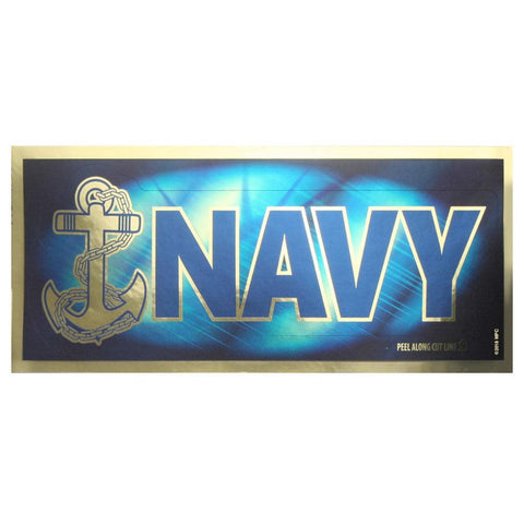 U.S. Navy Full Color Chrome 8.5" x 3.5" Bumper/Car Sticker - Military Republic
