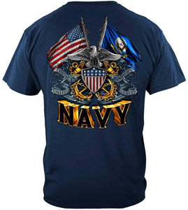 Navy Double Flag Hoodie - Military Republic