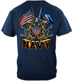 Navy Double Flag Hoodie - Military Republic