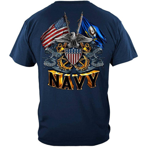 Navy Double Flag T-Shirt - Military Republic