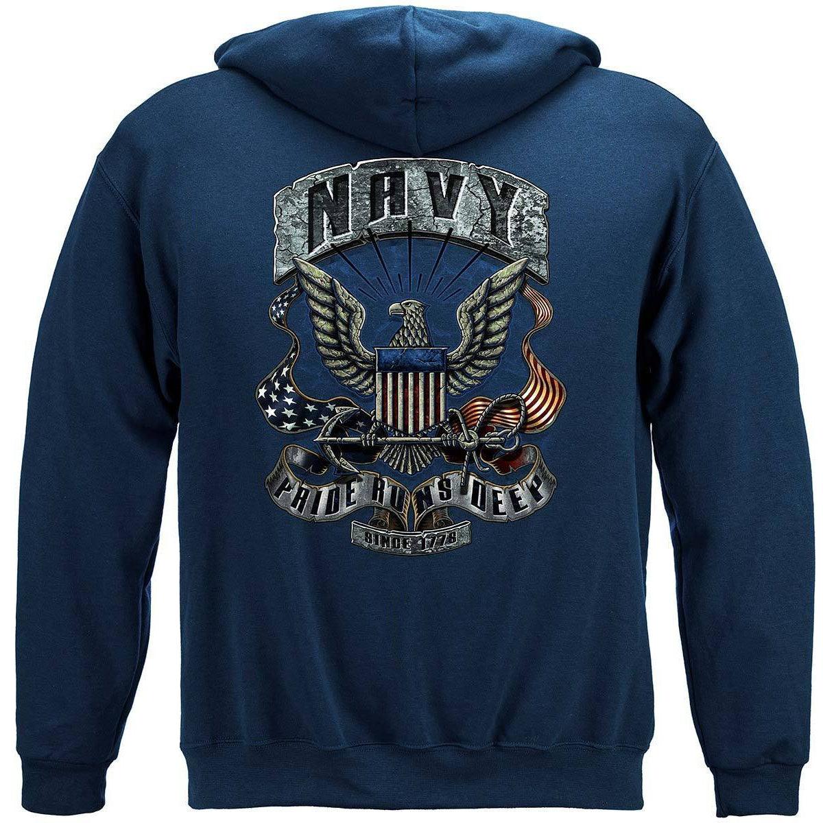 Navy Eagle On Stone Premium T-Shirt - Military Republic