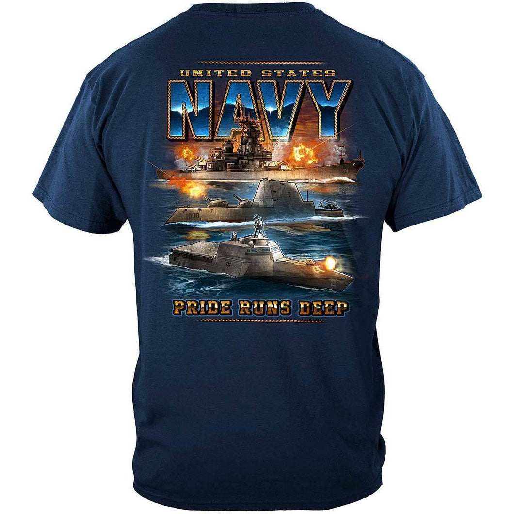 Navy Pride Runs Deep T-Shirt - Military Republic