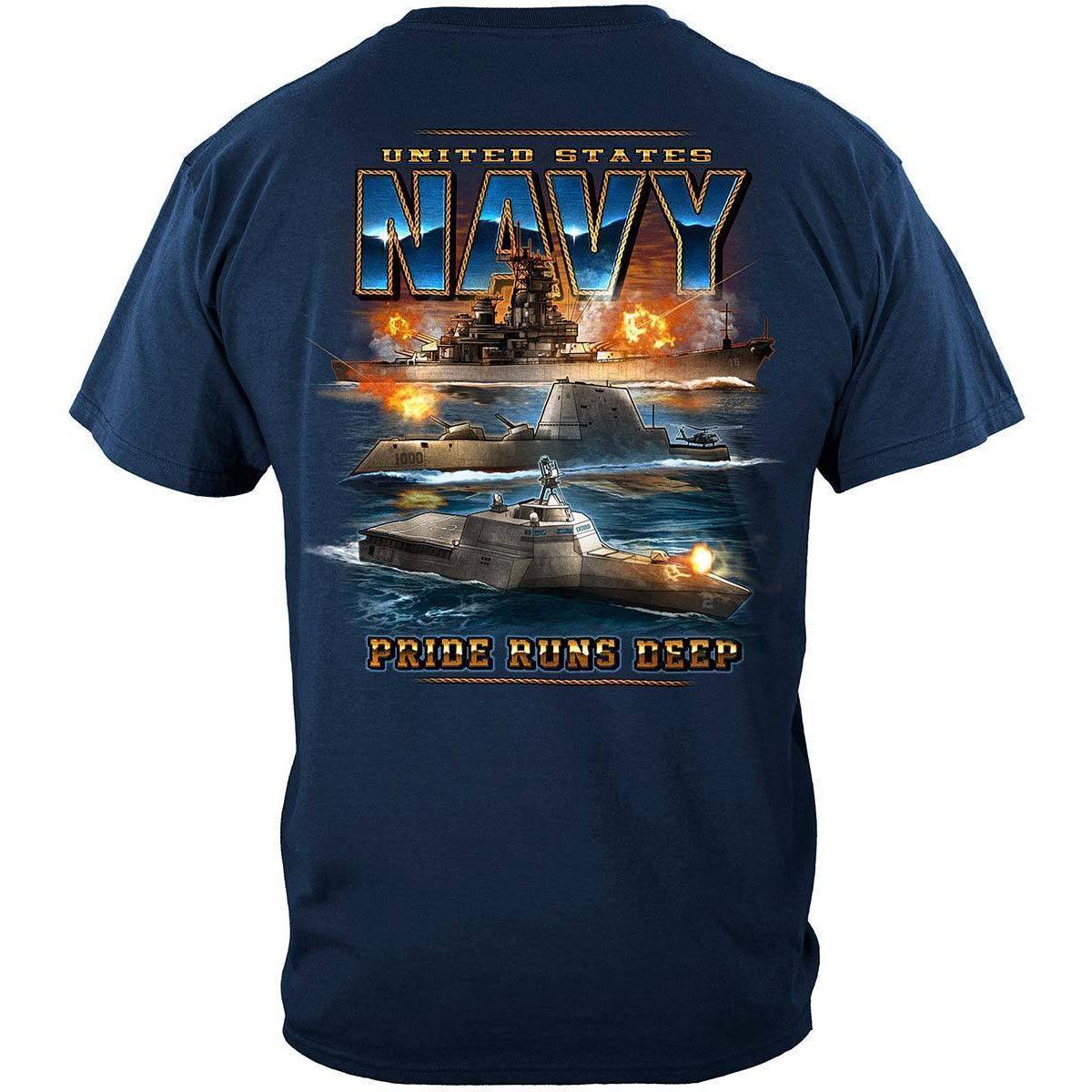 Navy Pride Runs Deep Long Sleeve - Military Republic