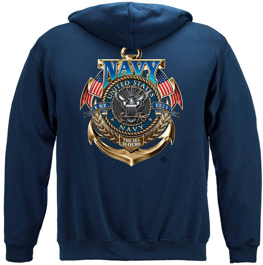 US Navy Badge The Sea Is Ours Hoodie - Military Republic