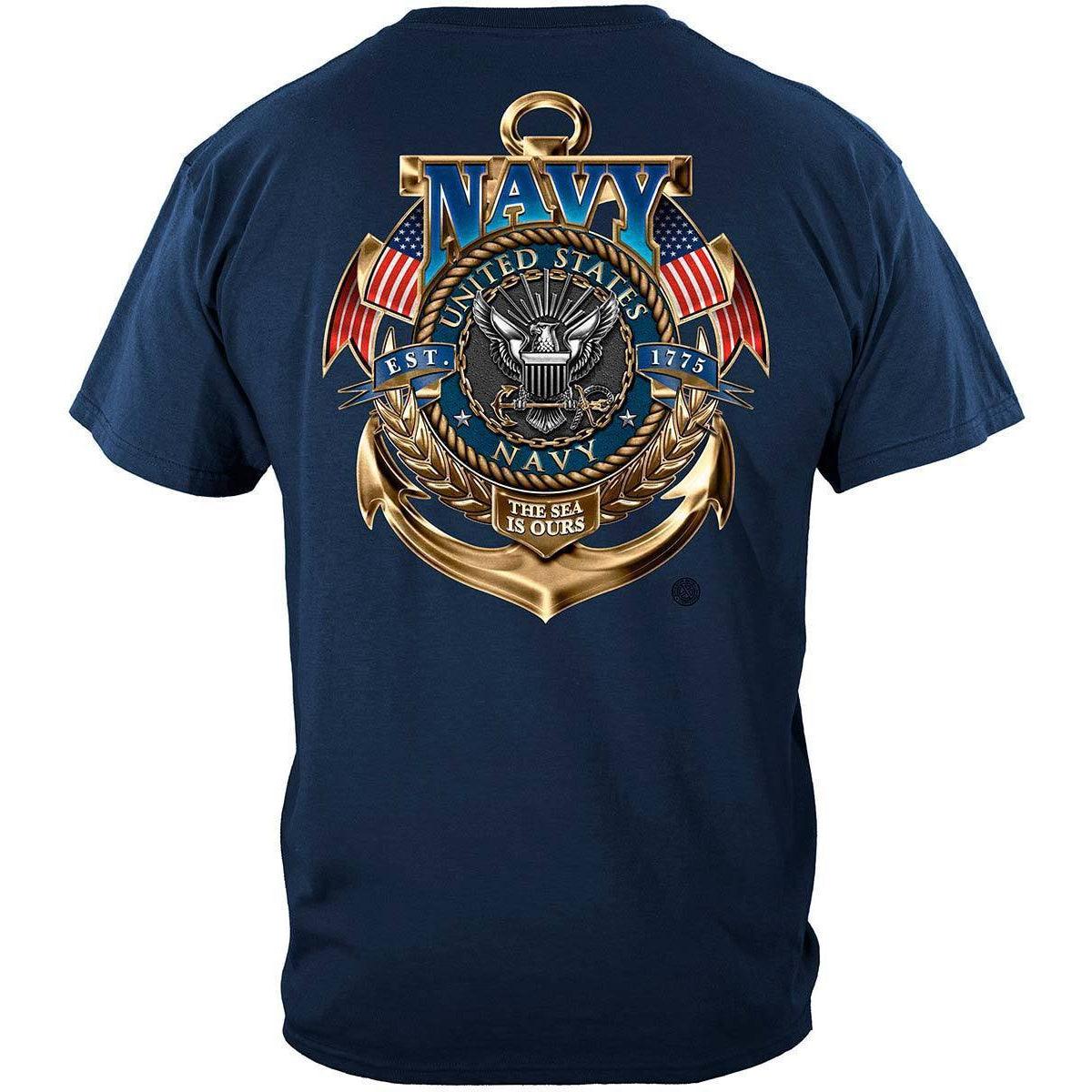 US Navy Badge The Sea Is Ours T-Shirt - Military Republic