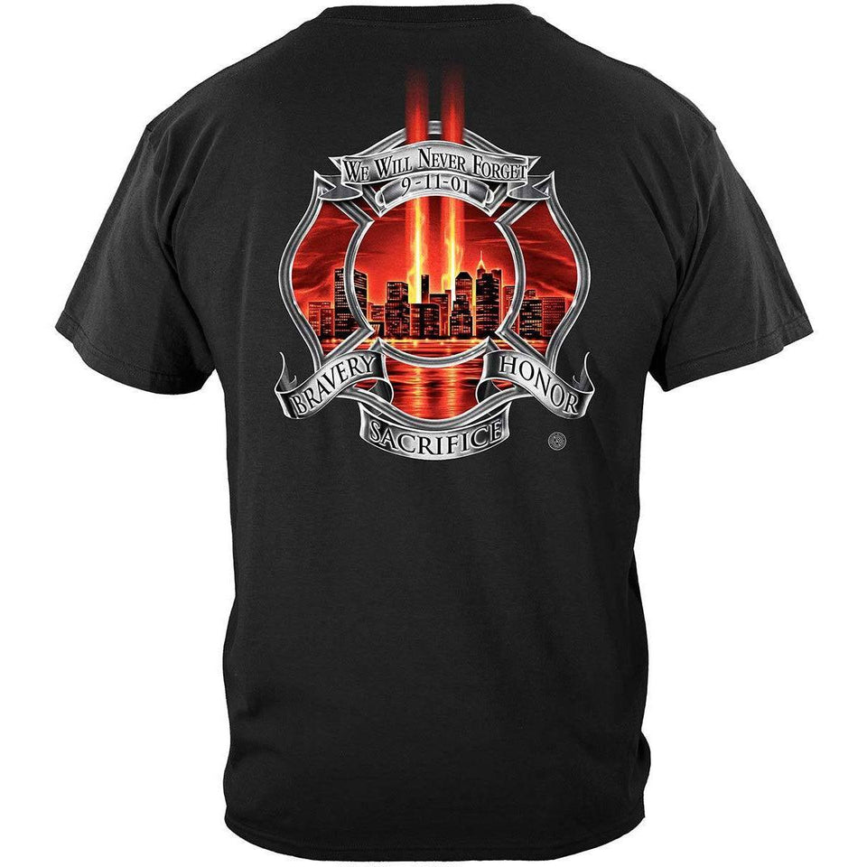 Never Forget 911 Firefighter T-Shirt - Military Republic