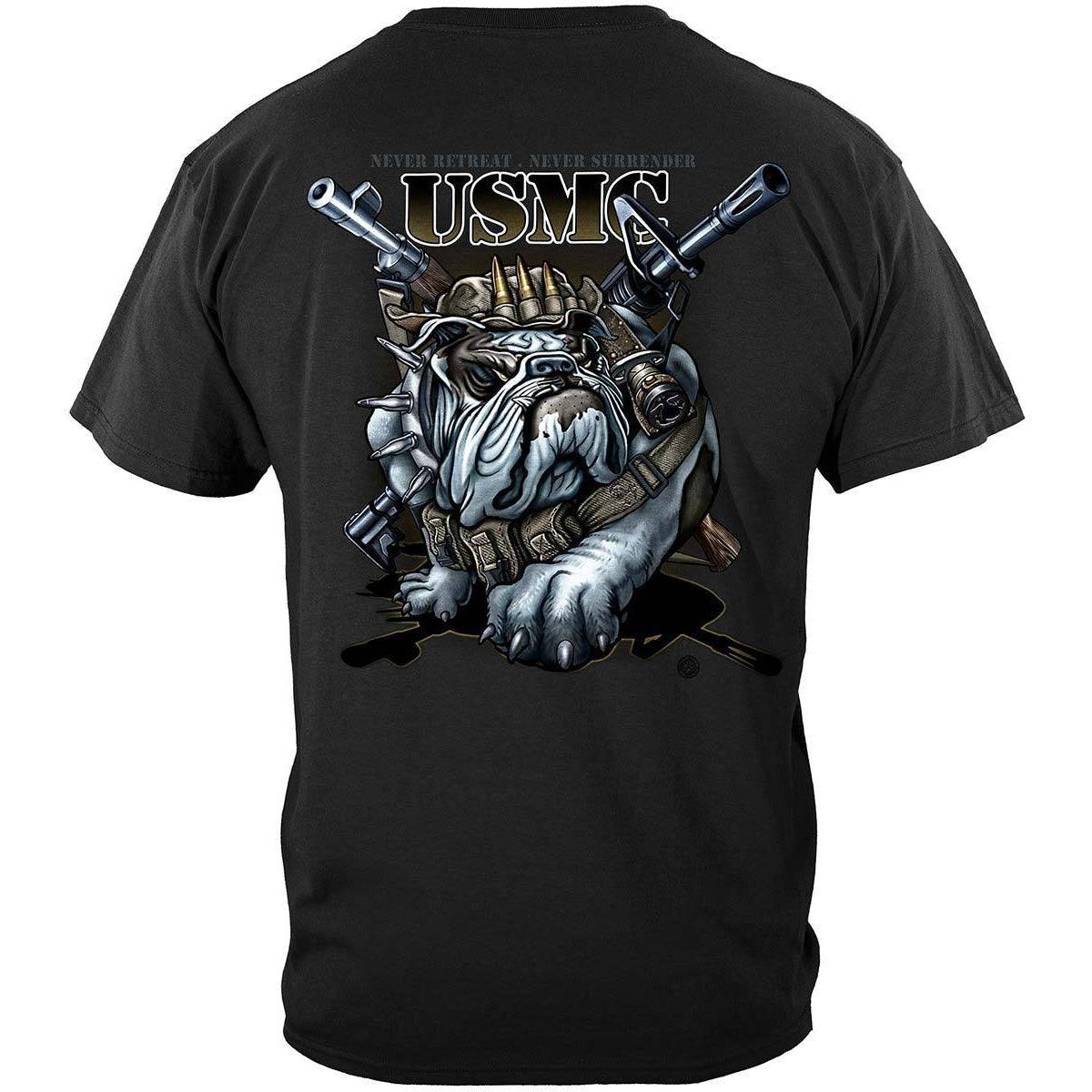 Never Retreat Never Surrender Marine Corps Premium T-Shirt - Military Republic