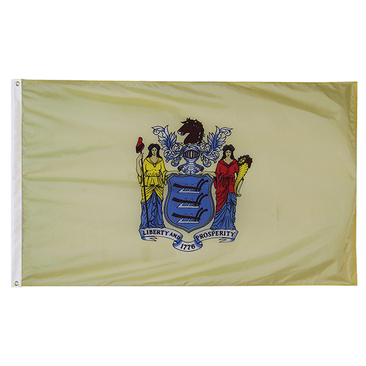 New Jersey State Nylon Outdoors Flag- Sizes 2' to 10' Length - Military Republic