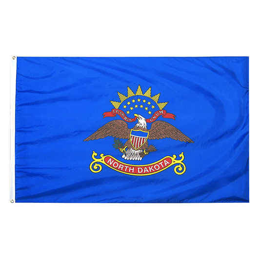 North Dakota State Nylon Outdoors Flag- Sizes 2' to 10' Length - Military Republic