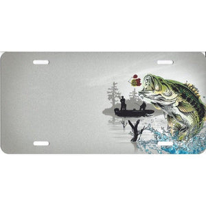 Offset Bass Fishing License Plate - Military Republic