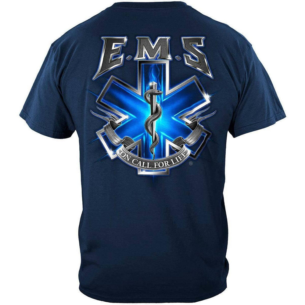 On Call For Life EMS Navy T-Shirt - Military Republic