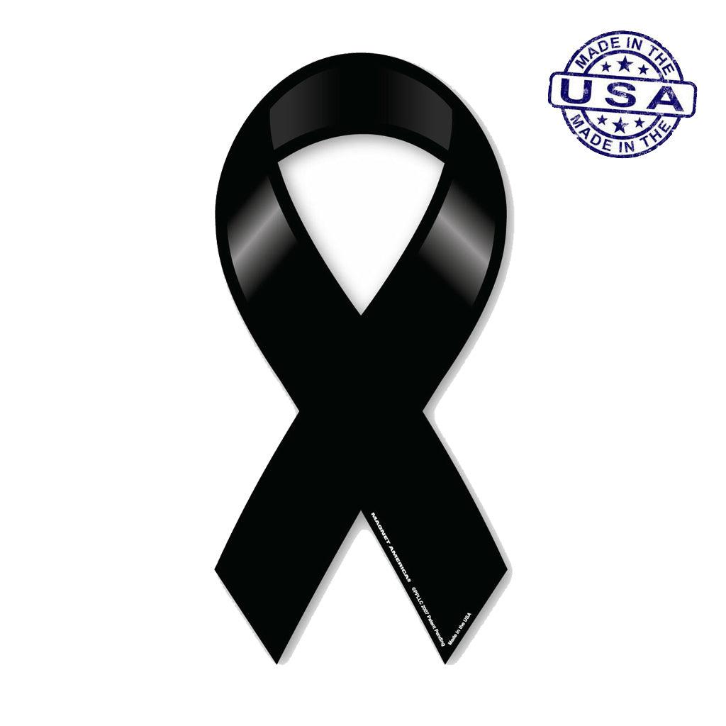 United States Veteran Plain Black Remembrance Ribbon Magnet (3.88" x 8") - Military Republic