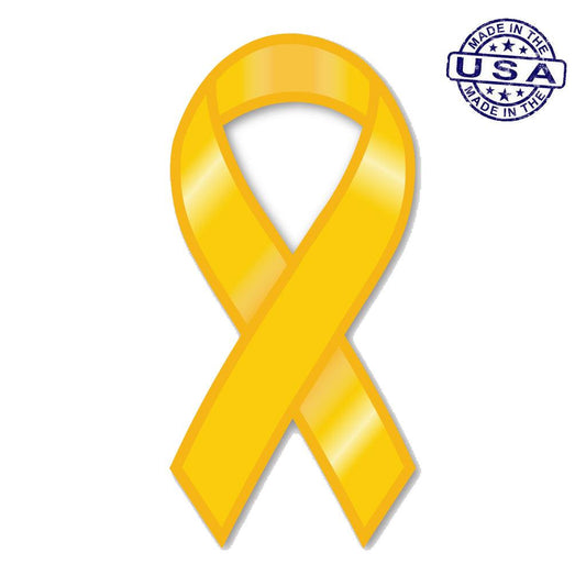 United States Patriotic Plain Yellow Ribbon Magnet (3.88" x 8") - Military Republic