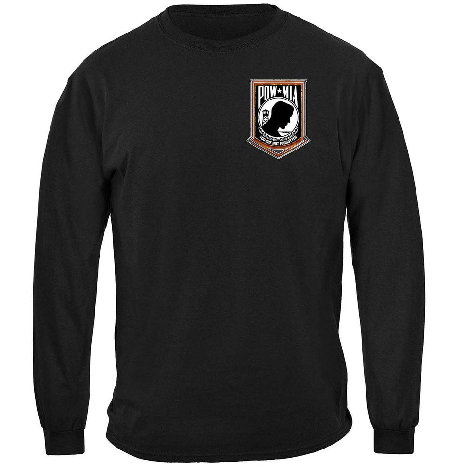 POW-MIA Chrome Wings Premium T-Shirt - Military Republic