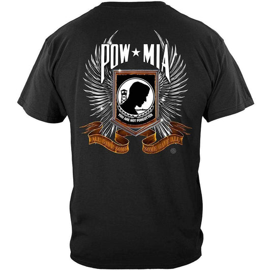 POW-MIA Chrome Wings Premium T-Shirt - Military Republic