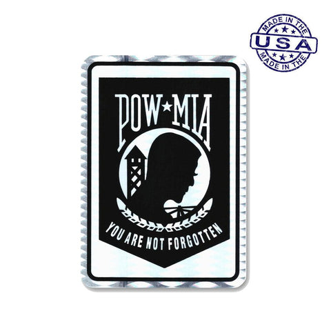 United States Pow Mia Holographic Rectangle Sticker (2.5" x 3.5") - Military Republic