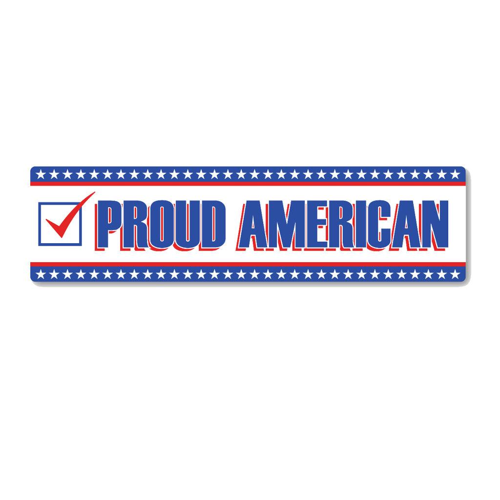 United States Patriotic Proud American Rectangle Bumper Strip Magnet (10.88" x 2.88") - Military Republic
