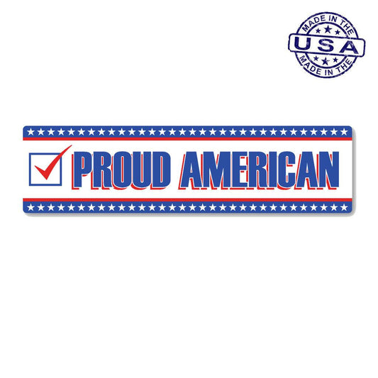 United States Patriotic Proud American Rectangle Bumper Strip Magnet (10.88" x 2.88") - Military Republic