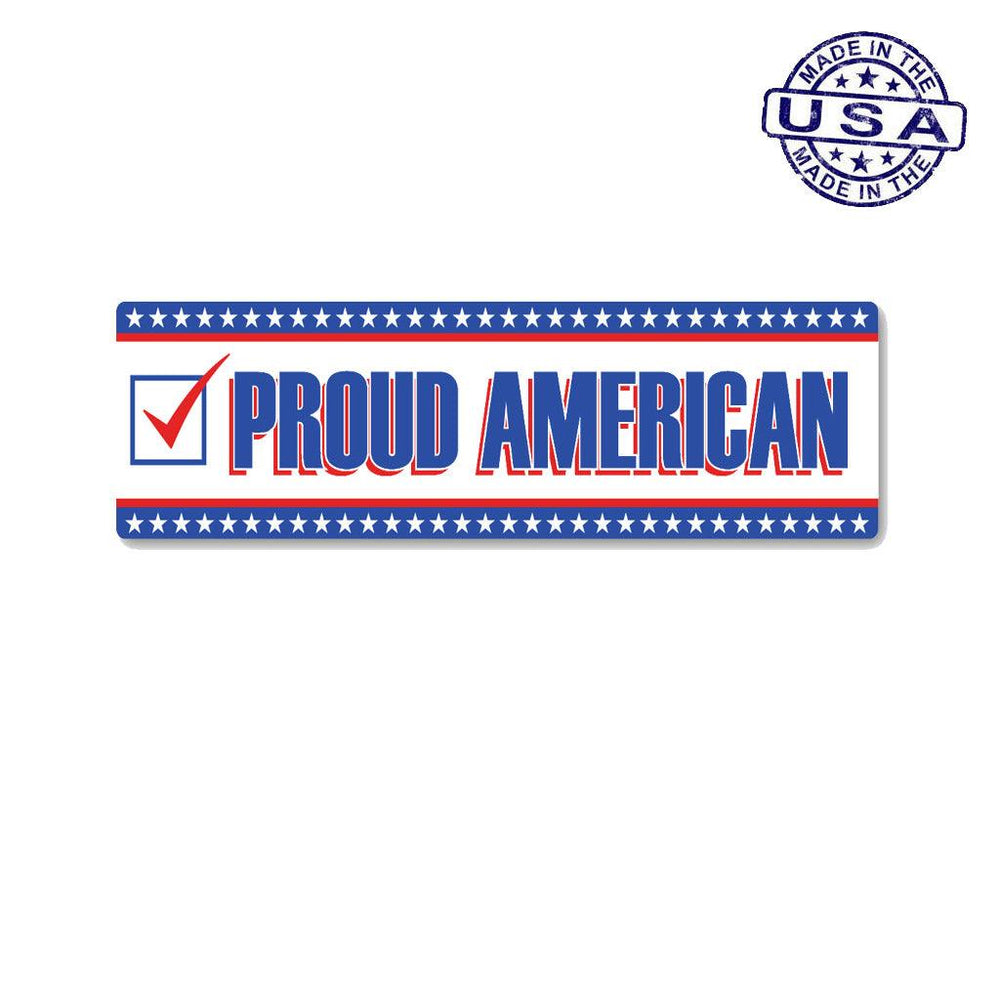 United States Patriotic Proud American Rectangle Bumper Strip Sticker (10.88
