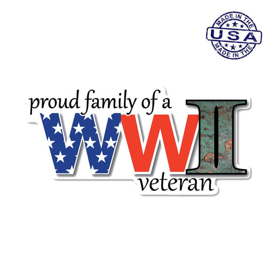 United States Proud Family of a WWII Veteran Magnet (6" x 2.88") - Military Republic