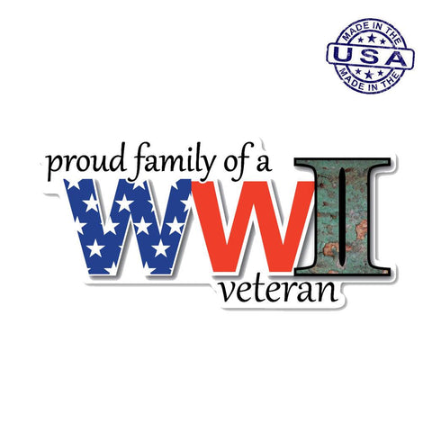 United States Proud Family of a WWII Veteran Magnet (6" x 2.88") - Military Republic