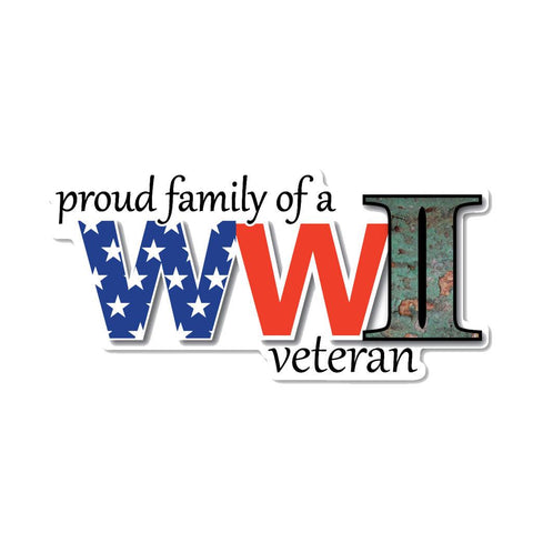 United States Proud Family of a WWII Veteran Magnet (6" x 2.88") - Military Republic