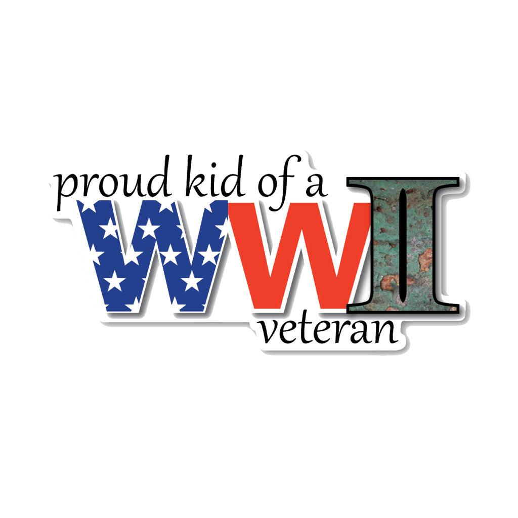 United States Proud Kid of a WWII Veteran Magnet (6" x 2.88") - Military Republic